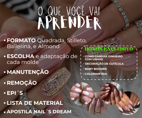 Mulher feliz mostrando seu certificado e kit de manicure, pronta para iniciar seu negócio de unhas em casa com os aprendizados do curso.